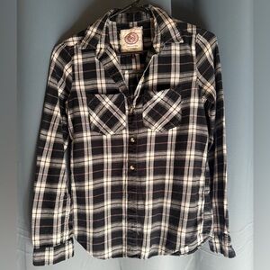 AUTHENTIC AMERICAN HERITAGE “SO PERFECT” Women’s XS Denim Plaid Flannel Shirt
